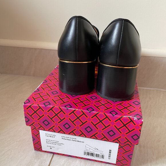 Tory Burch Everly Heeled Loafers – Size 8 | Black Leather | Excellent Condition - Picture 3 of 10
